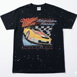 Junk Food Clothing Black Tee with Yellow Race Car Graphic-XS